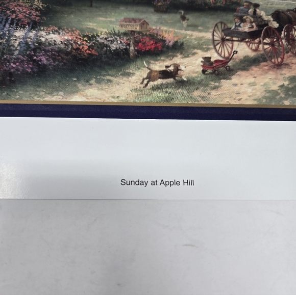 VINTAGE THOMAS KINKADE MATTED COLLECTOR'S PRINT SUNDAY AT APPLE HILL FARMHOUSE - Picture 11 of 14